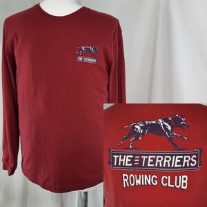 IZOD Saltwater Long Sleeve Red T-SHIRT Mens Size XL Terriers Rowing